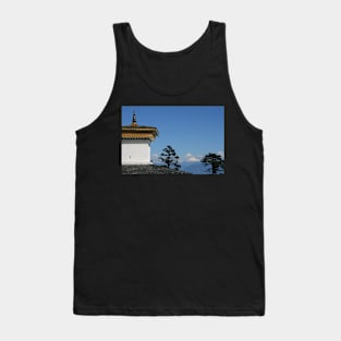 Chorten and Mountains, Bhutan Tank Top